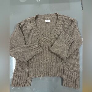 PISTOLA Drea Rib V-Neck Cotton Sweater Size M